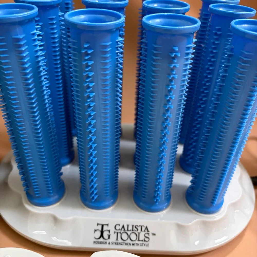 Calista Tools Ion Hot Long‎ Rollers Set 12 Blue Clips Travel Bag L12 Pageant